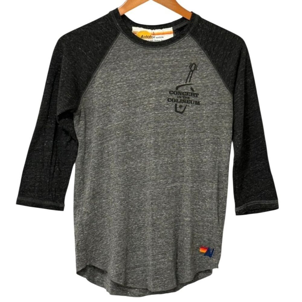 Aviator Nation Men's WMPO Concert in the Coliseum Baseball Shirt Gray USA Size S